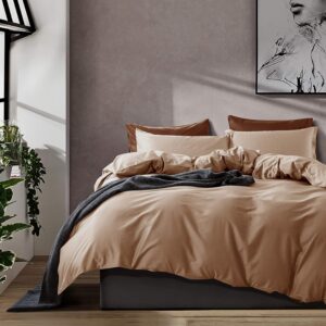 Luxury T400 100% Cotton Comforter Set – King, Biscotti Beige | Ultra Smooth, Comfortable & Breathable