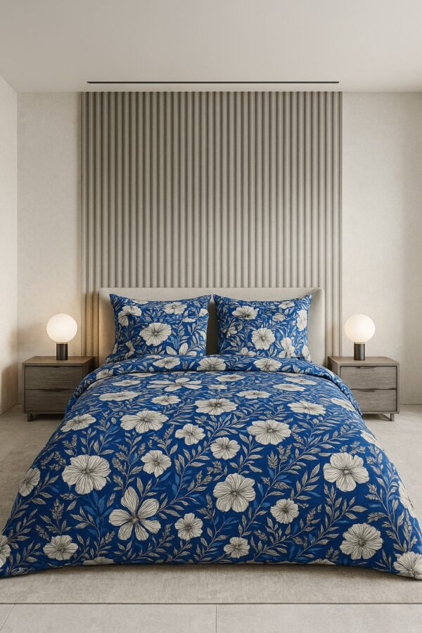Navy Bloom-Bedsheet Set