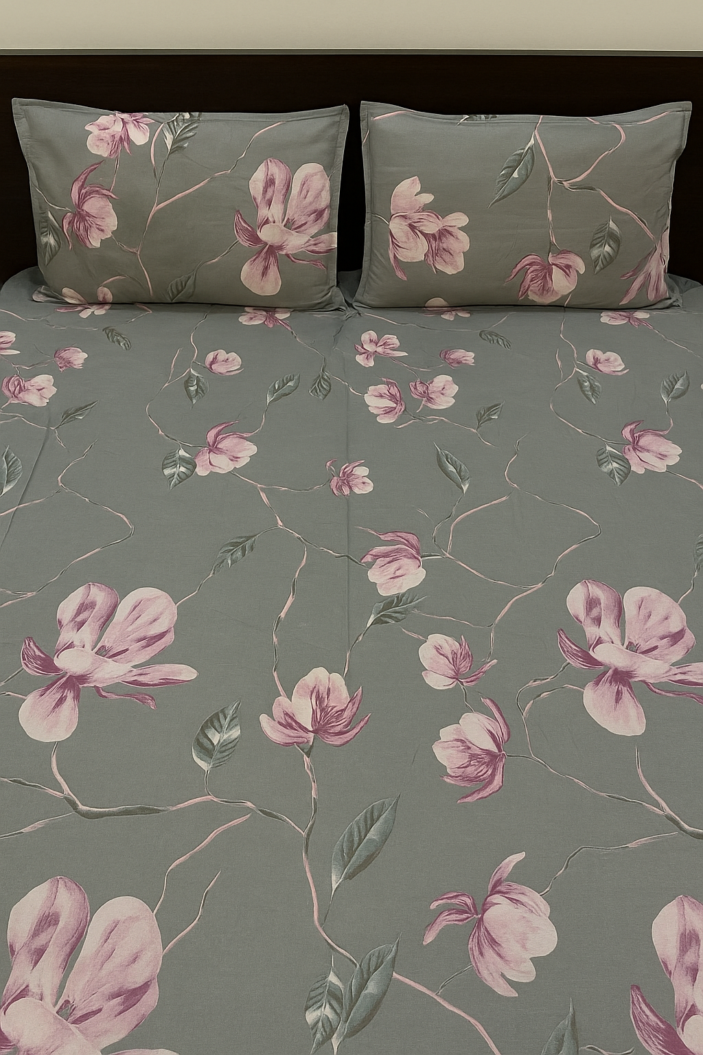 Petal Grey-King Bedsheet Set